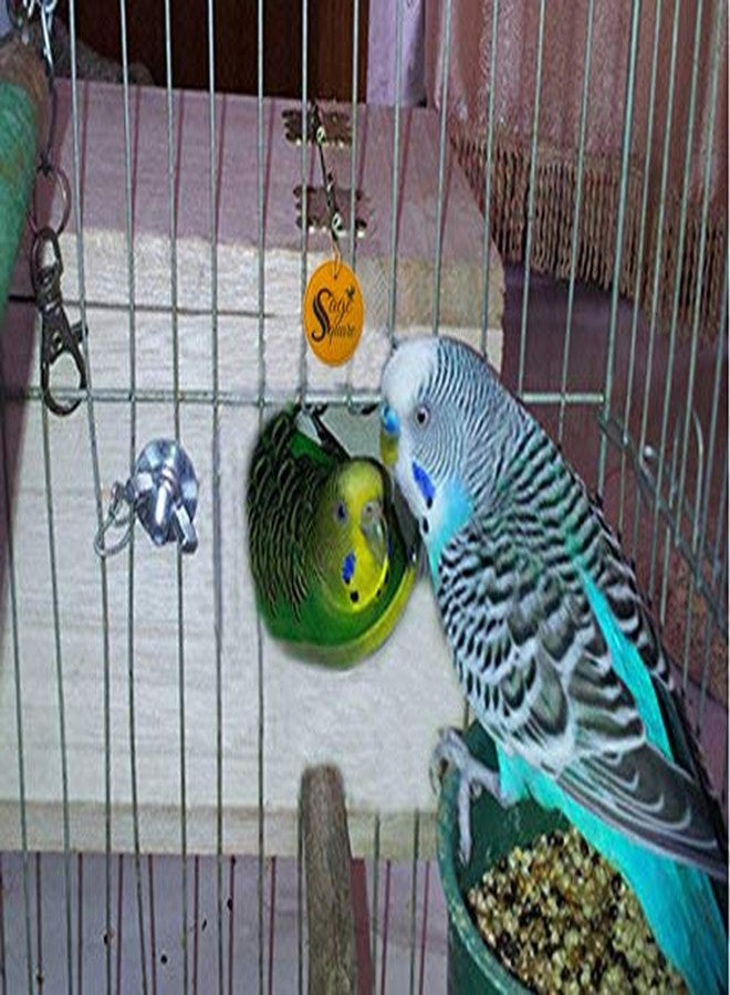 Sage Square Spewcial Combo of Natural Wood Mountable Bird Nest Breeding Box with Perch (Design for Small Birds) with Nesting Material (80grm) - Image 3